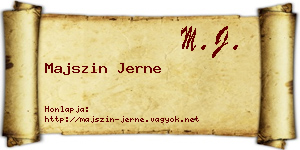 Majszin Jerne névjegykártya